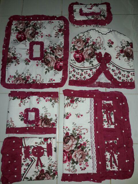 Kitchen Set Rosebell Pink (taplak Meja, Sarung Galon, Tudung Saji, Dll)