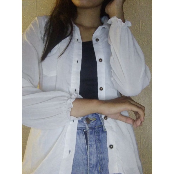 [PRELOVED] KEMEJA SIFON PUTIH POLOS