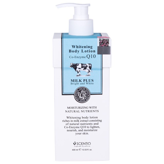 SCENTIO MILK PLUS WHITENING Q10 BODY LOTION 100% ORI Thailand
