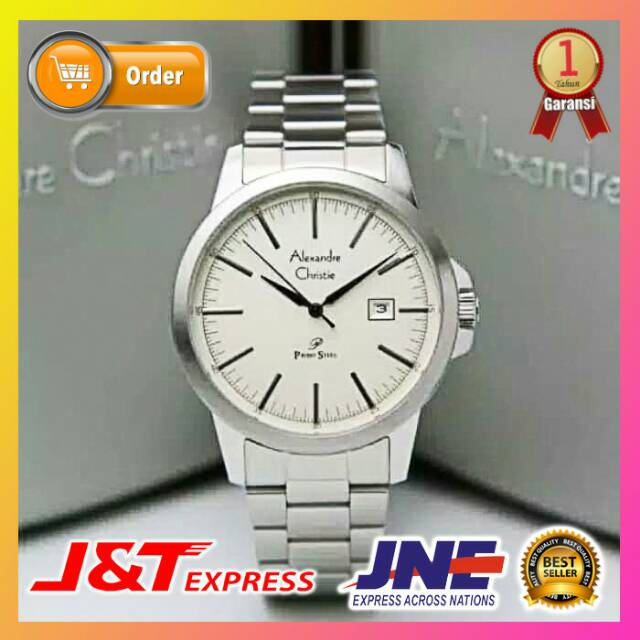 JAM TANGAN ALEXANDRE CHRISTIE PRIA COWOK AC 1008 SILVER JAM ALEXANDER CHRISTIE ANALOG ORIGINAL