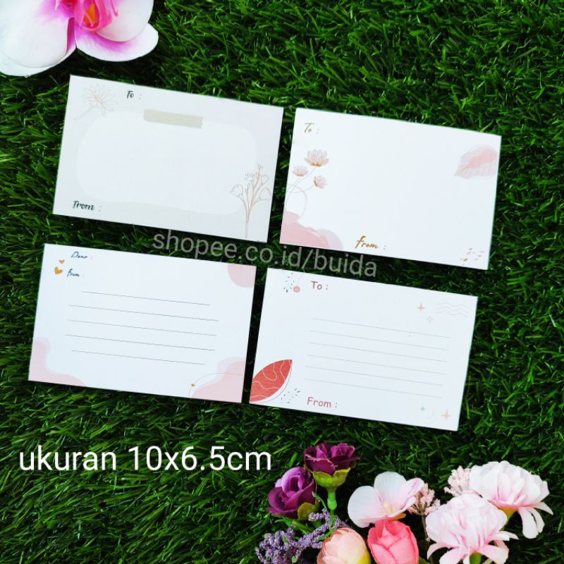 Kartu Ucapan Polos Kosong Blank Motif Shabby Natural label stiker Sticker Dekorasi hampers hiasan kado gift box hadiah greeting card hadiah