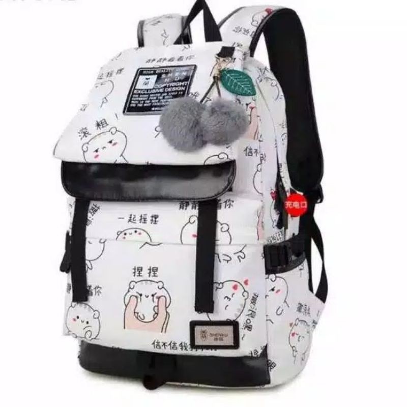 ( COD )Backpack Ransel JEPANG Motif Korea Kekinian Tas Punggung Kasual Women Berkapasitas Besar