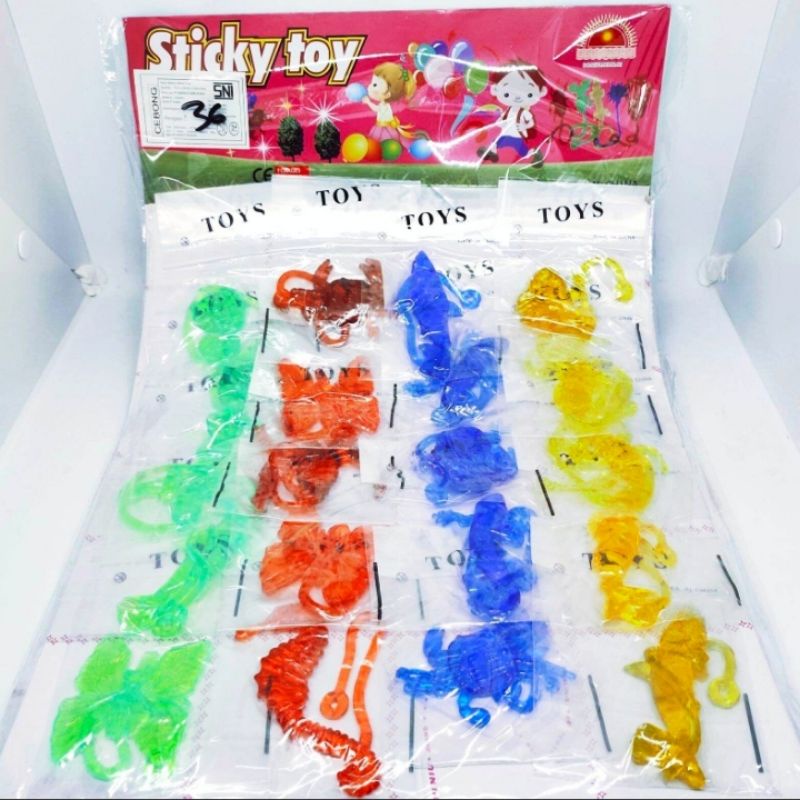 MAINAN ANAK JELLY LEMPAR ANIMAL/YOYO JELLY KARAKTER ANIMAL isi  20 pcs/Lembar