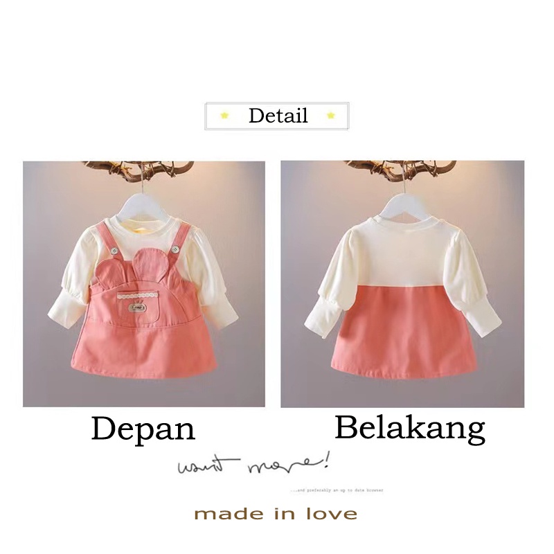 【Happy Baby】0-4Tahun QZ-53 Setelan Terusan Soft &amp; Elegant