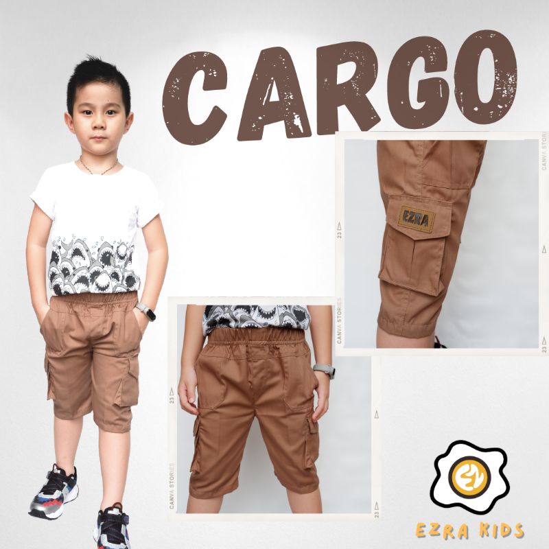 Celana Cargo Anak Laki Laki Pendek Ezra Kids 1 - 12 Tahun Regular Series