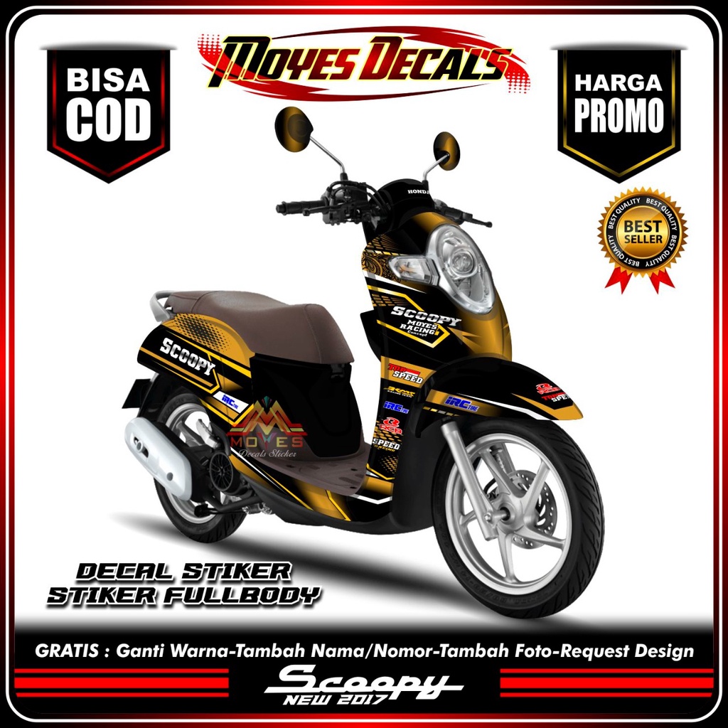 Decal Stiker full body - Decal stiker all new scoopy 2017-2018 Racing Decal stiker honda all new sco