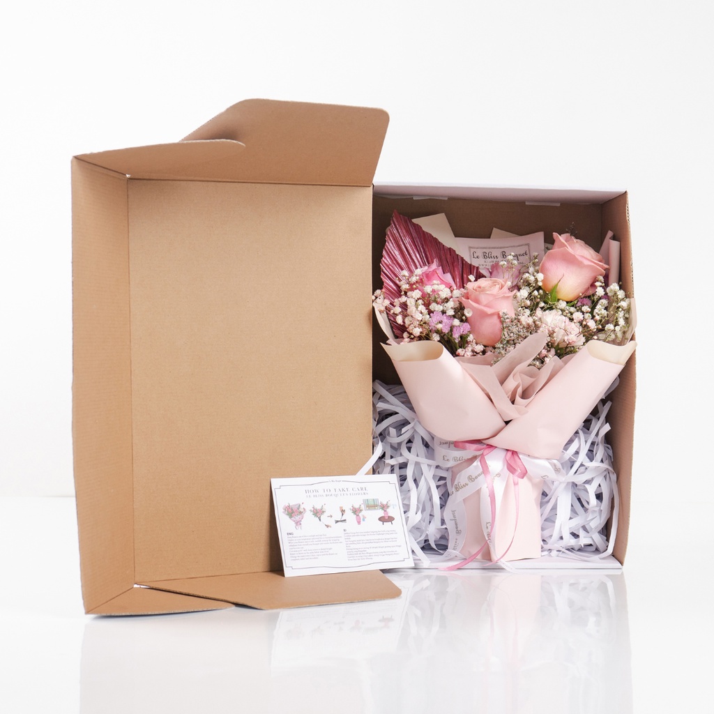 Le Bliss Bouquet Signature Nationwide Bouquet | Pink Hermosa | Fresh Flower | Bunga Asli