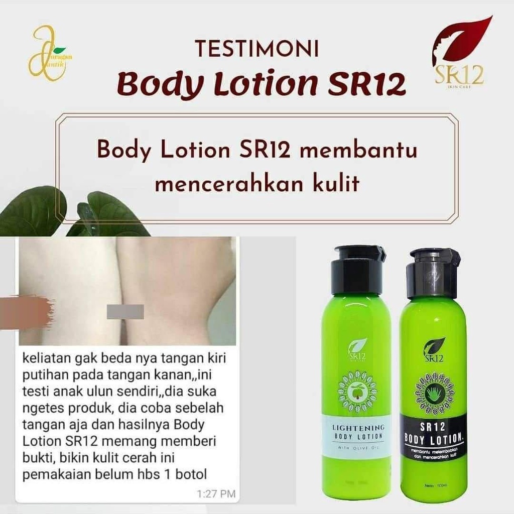 Paket Anti Belang Suncare Body Lotion SR12 Mencerahkan Melembabkan dan Menjaga Kulit dari Sinar UV