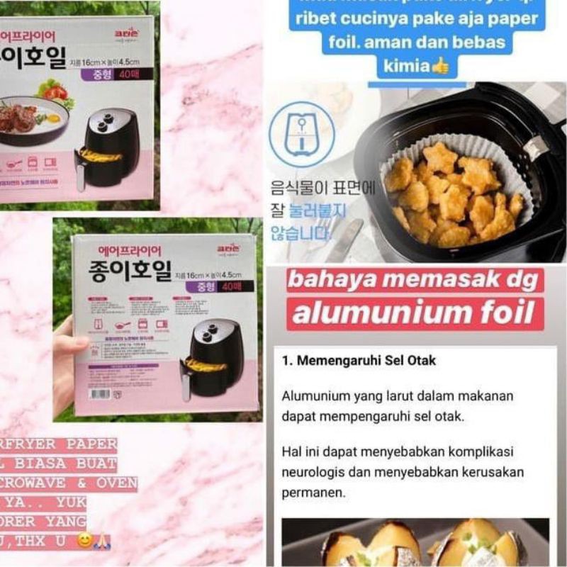 Cleanson Paper Foil Korean Paperfoil Airfryer oven microwave Kertas Microwave Korea