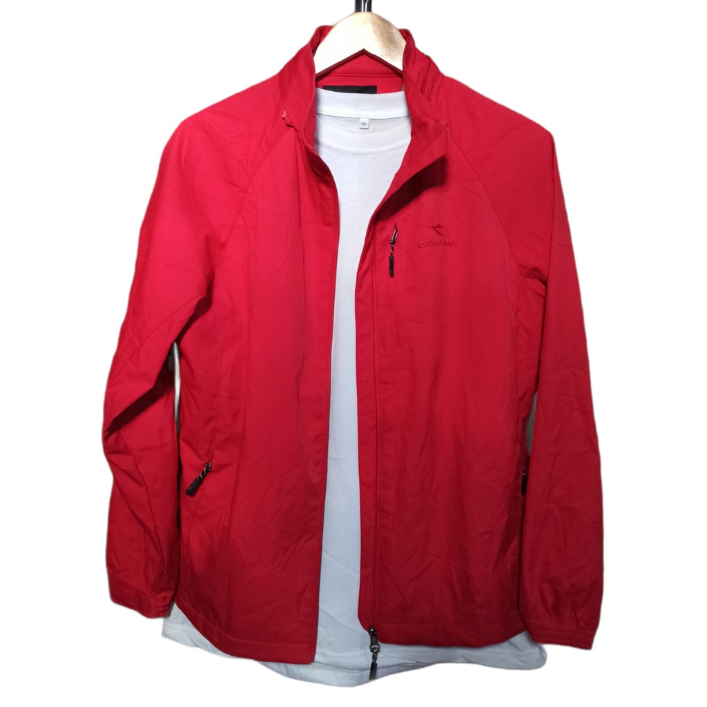 Jaket Diadora Merah Parasut