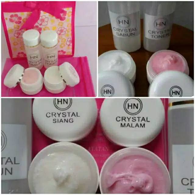 PAKET CREAM PEMUTIH WAJAH GLOWING CREAM HN CRYSTAL 30gr(besar)