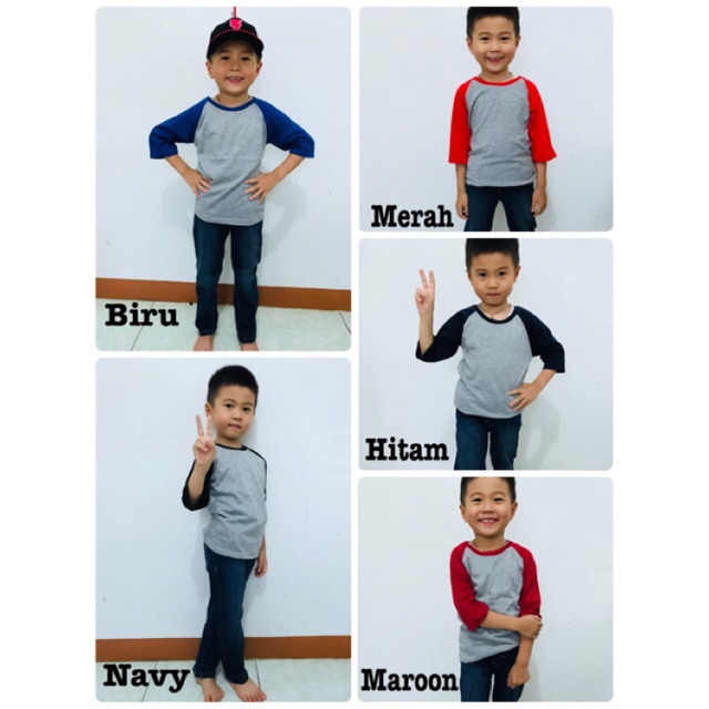 DL88 I Raglan 3/4 ,Reglan Kids ,Raglan Baby, Reglan Polos, Kaos reglan