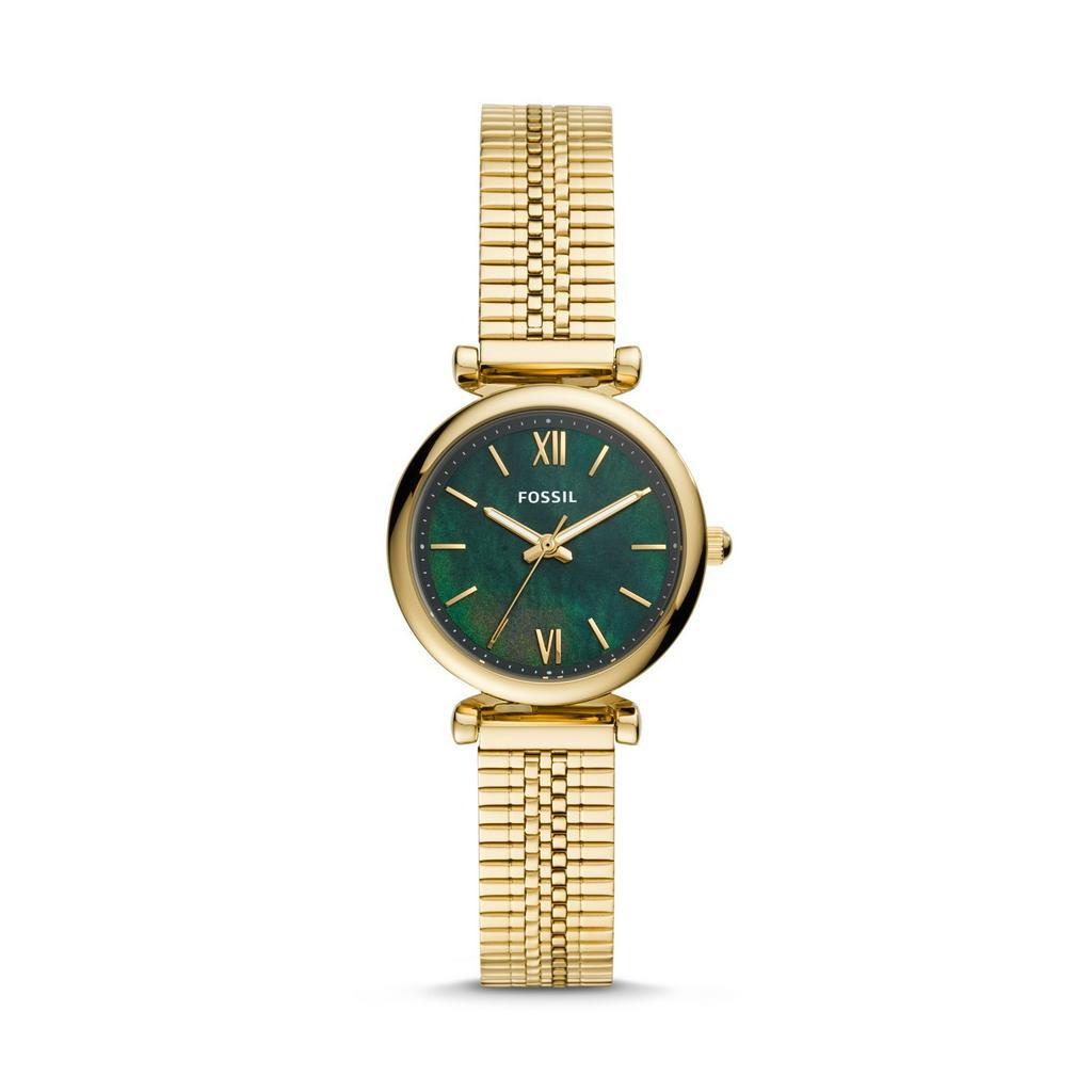 Fossil Carlie Mini Three-Hand Gold-Tone Stainless Steel Watch [ES4645] - Jam Tangan Wanita