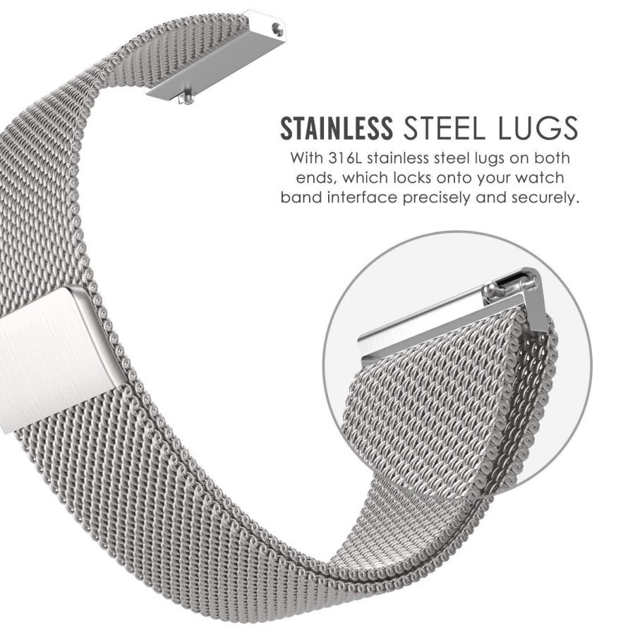 Tali Jam 22mm Watch Strap Haylou RT LS05S (BUKAN LS05) - MILANESE Loop Magnetic Metal