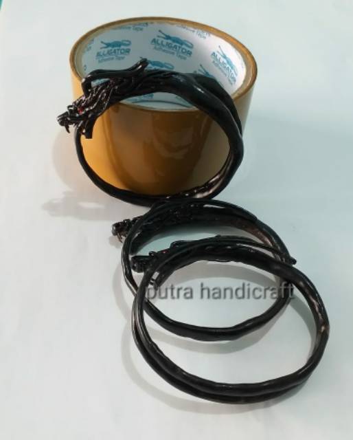 Gelang AKAR BAHAR ASLI ukir naga/gelang akar bahar hitam asli
