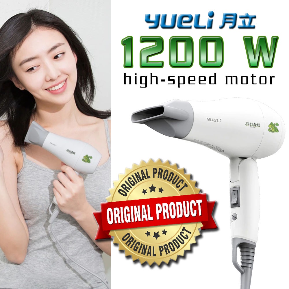 Yueli 1200W Hairdryer Tenaga Besar Bisa dilipat Travel Cocok untuk bepergian Pengering Rambut Hair Dryer Quick Dry Blower Original Youpin Yueli Portable Hair Dryer Professional 1200W Hairstyling Tools 110-220V Hairdryer Blow Dryer Travel Household