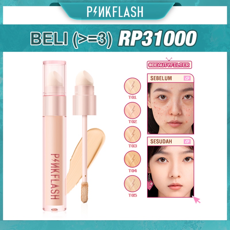 PINKFLASH Flawless Liquid Concealer With Sponge Brush Head Tool Makeup PF-F04