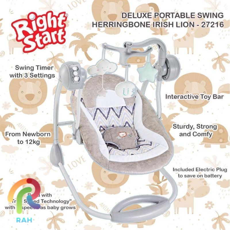 Ayunan Bayi Otomatis Baby Swing Right Start Deluxe Portable Swing