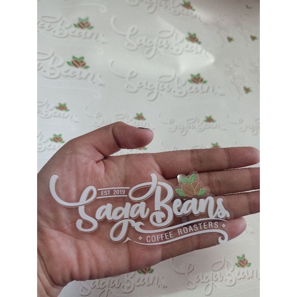 

Stiker Label kemasan transparan tinta putih solid