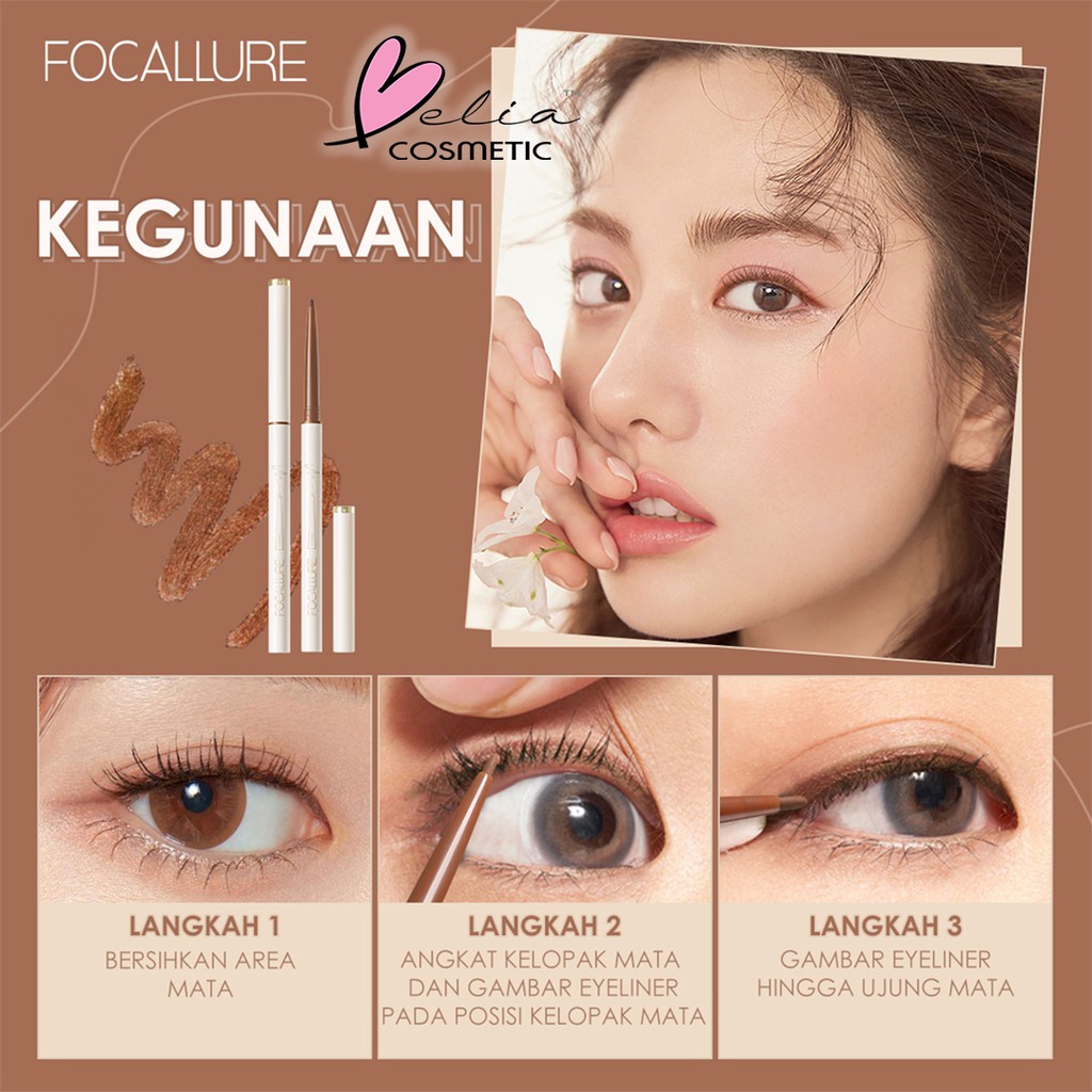 ❤ BELIA ❤ 'FOCALLURE Lasting Perfectly Defined Gel Eyeliner FA243' | 'Waterproof' | '#ConfidenceHalo Tahan air Eyeliner Gel pencil'