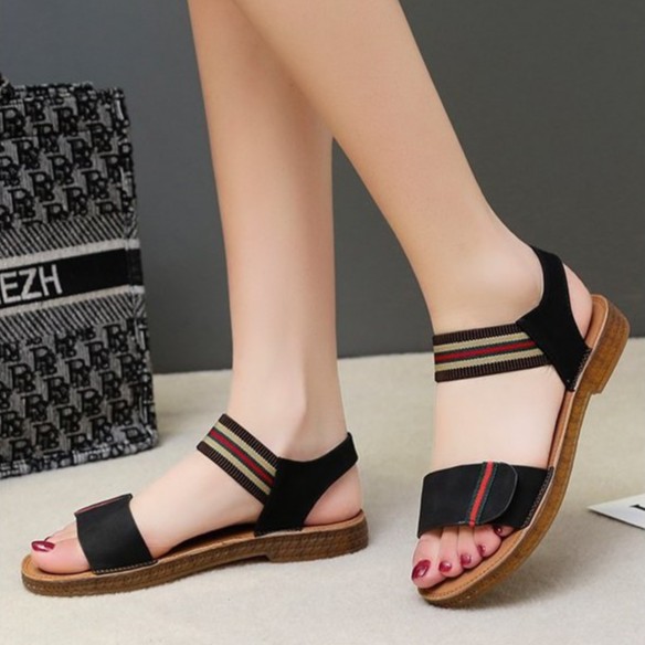 TBIG [COD] Sandal Tali Wanita Import FLATLIST Korea Style Santai Wanita Remaja Wedges