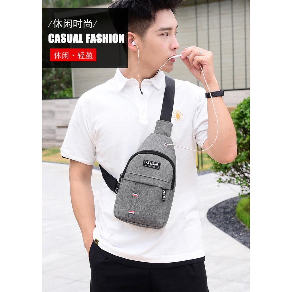 Men's chest bag, crossbody, shoulder bag, chest bag, canvas casual bag, men's bag, trendy waist bag