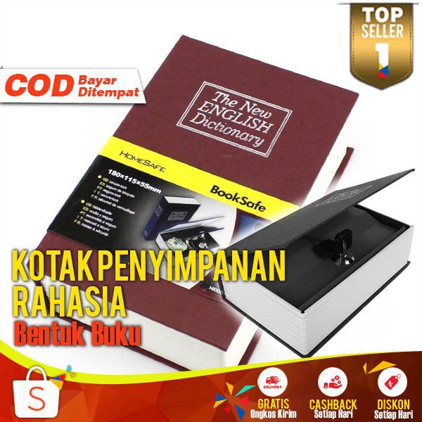 Kotak Penyimpanan Rahasia Barang Berharga Safety Box Security Dictionary Cash Jewelry Book Serbaguna