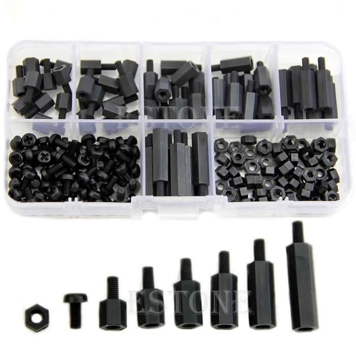 Set Stand-off Spacer Kit Nylon M3 180PCS