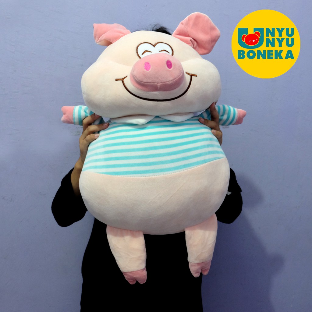 Boneka Pig animal tshirt stripe import animal babi kado ultah
