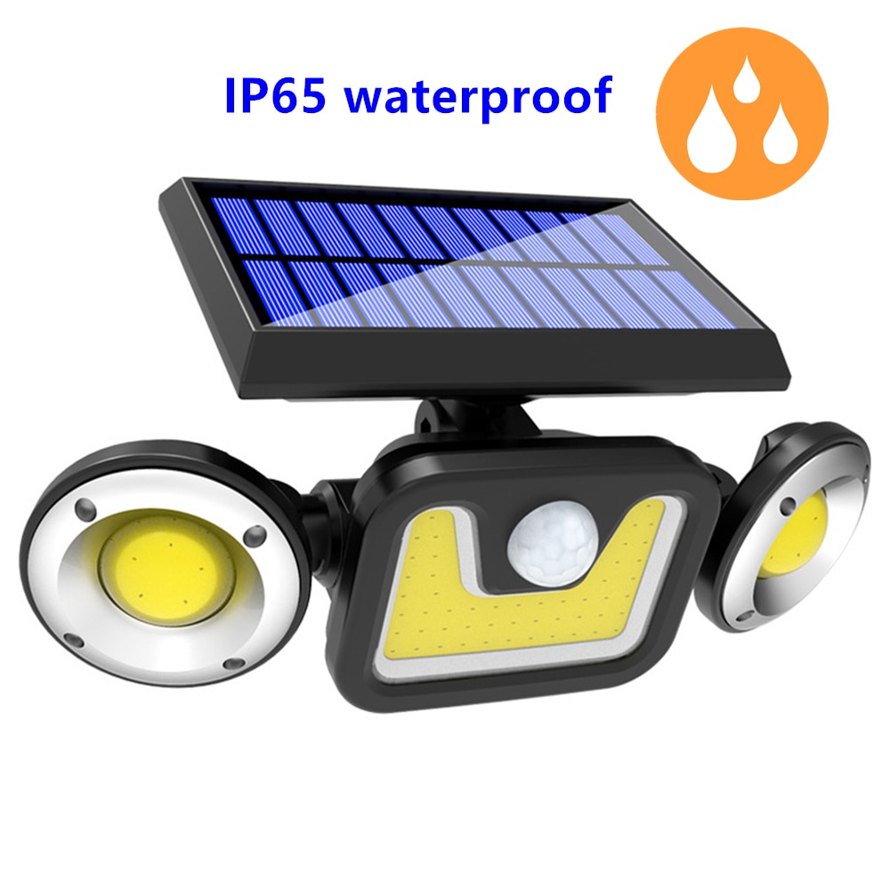 Lampu sorot keamanan security sensor gerak tenaga surya area luas Choifoo Lampu Solar Panel Sensor Gerak PIR Waterproof 83 COB - 208ABS 3 Heads COB LED Solar Light Outdoor Solar Lamp Smart Sunlight PIR Motion Sensor Wall Lamp Garden Street Light