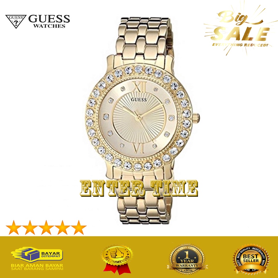 CASHBACK  JAM TANGAN WANITA TERBARU MERK GUESS W1062L5 STAINLESS JAM TANGAN IMPORT BRANDED GARANSI 1