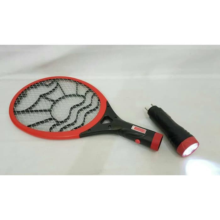 Raket Nyamuk + Senter Led Charge Super Ampuh Aman Dari Setrum Sivicom Murah