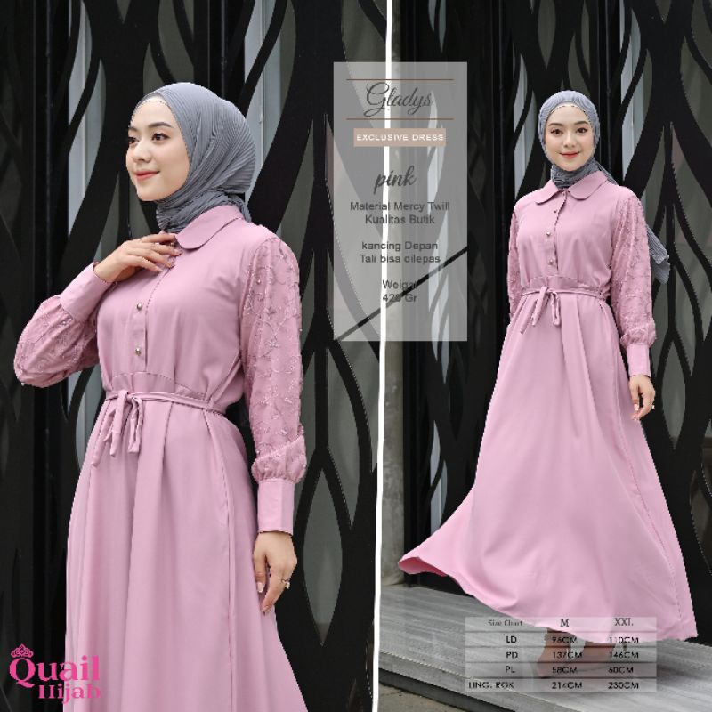 Dress Gamis Wanita Muslim Katun Syari Quail GLADYS