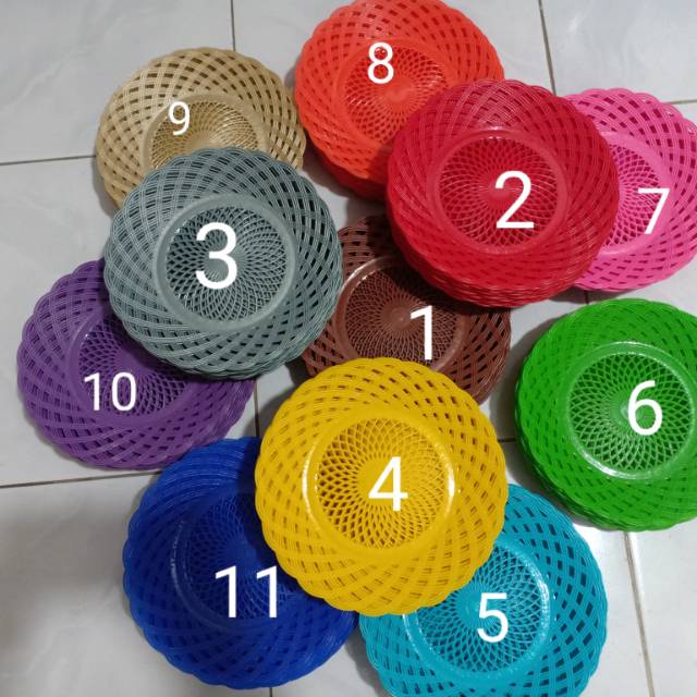 Per 1 Lusin Piring(12pisc) plastik Rotan anyaman Piring lidi Plastik Tempat makan