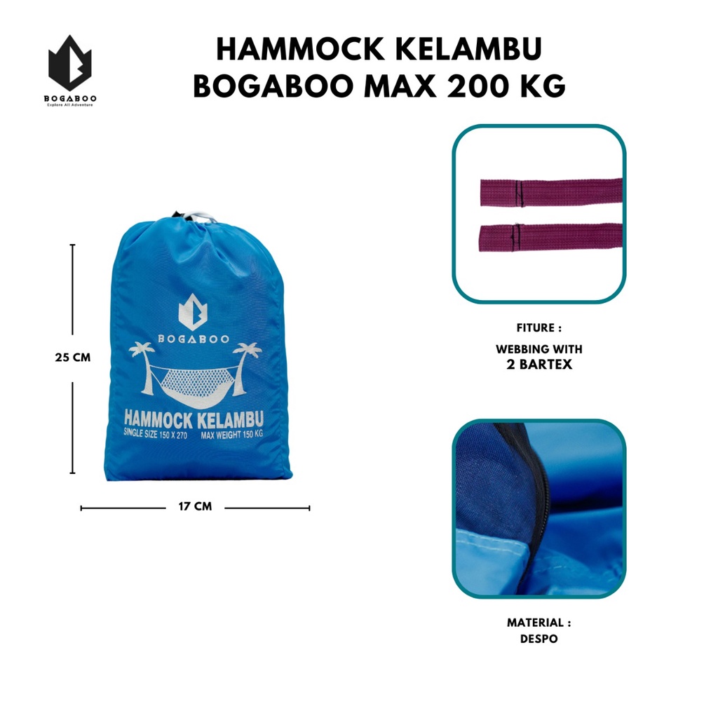 Hammock Kelambu Bogaboo 270x150 - Tempat Tidur Ayunan Gantung Kelambu