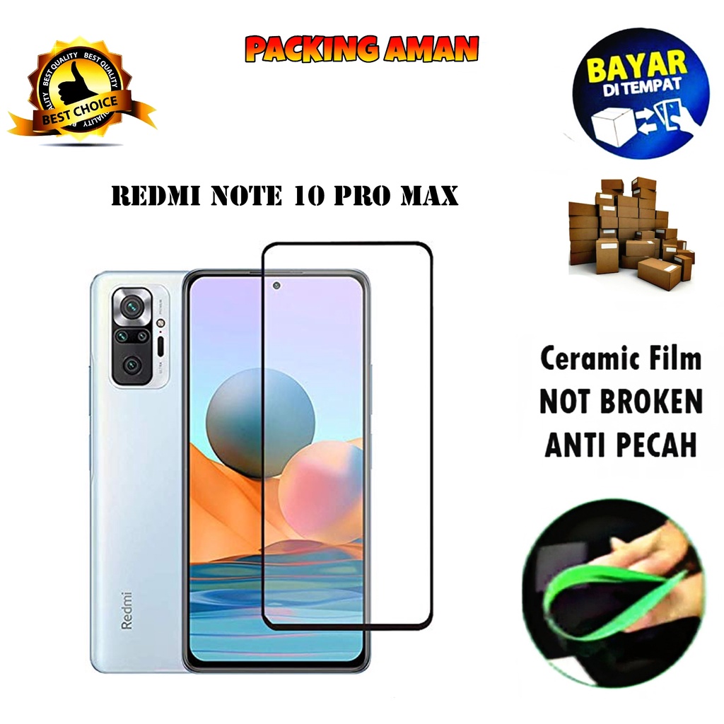 Tempered Glass Xiaomi Redmi Note 10 Pro Max FULL COVER FULL SCREEN Ceramic Film Anti Gores