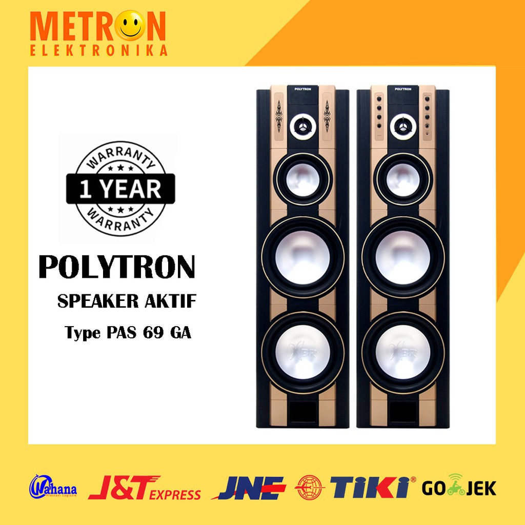 POLYTRON PAS 69 GA / GOLD EMAS / ACTIVE AKTIF SPEAKER + USB + BLUETOOTH / PAS69GA