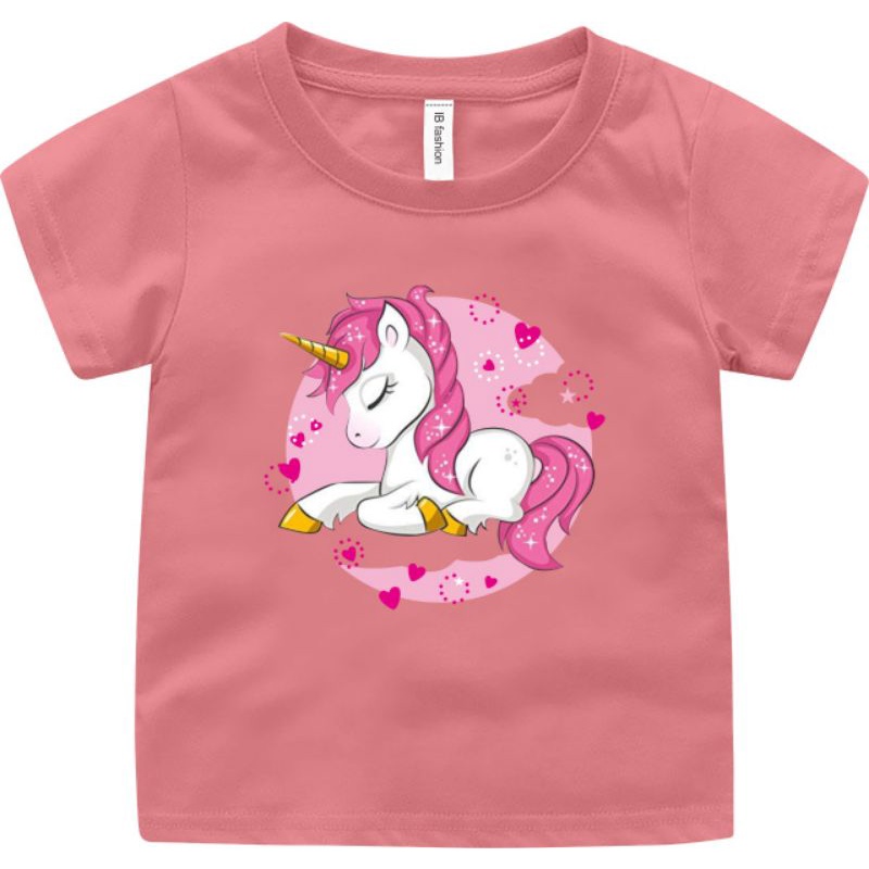 Baju KAos Anak Perempuan Unicorn 3 Untuk Anak Umur 2-10 tahun atasan anak Cewek Baju Oblong anak Cewek T shirt Anak