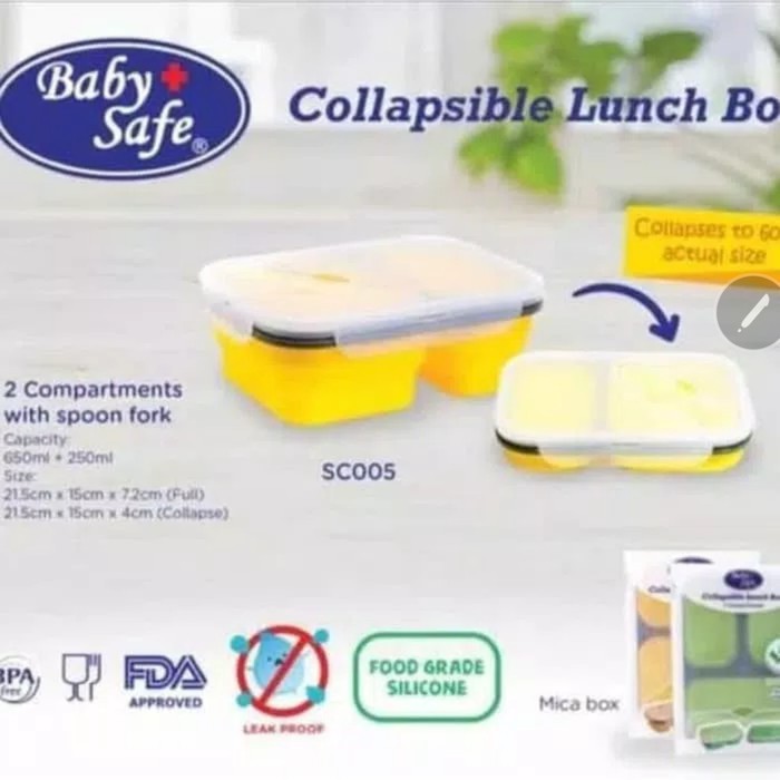 Baby Safe SC005 SC006 Collapsible Lunch Box tempat makan lipat anak bayi