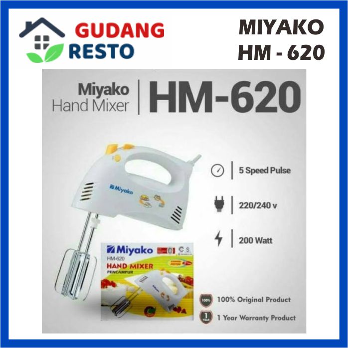 Miyako Hand Mixer HM620 / Handmixer HM-620 / han mikser HM 620 MIXER TANGAN GENGGAM ORIGINAL GARANSI