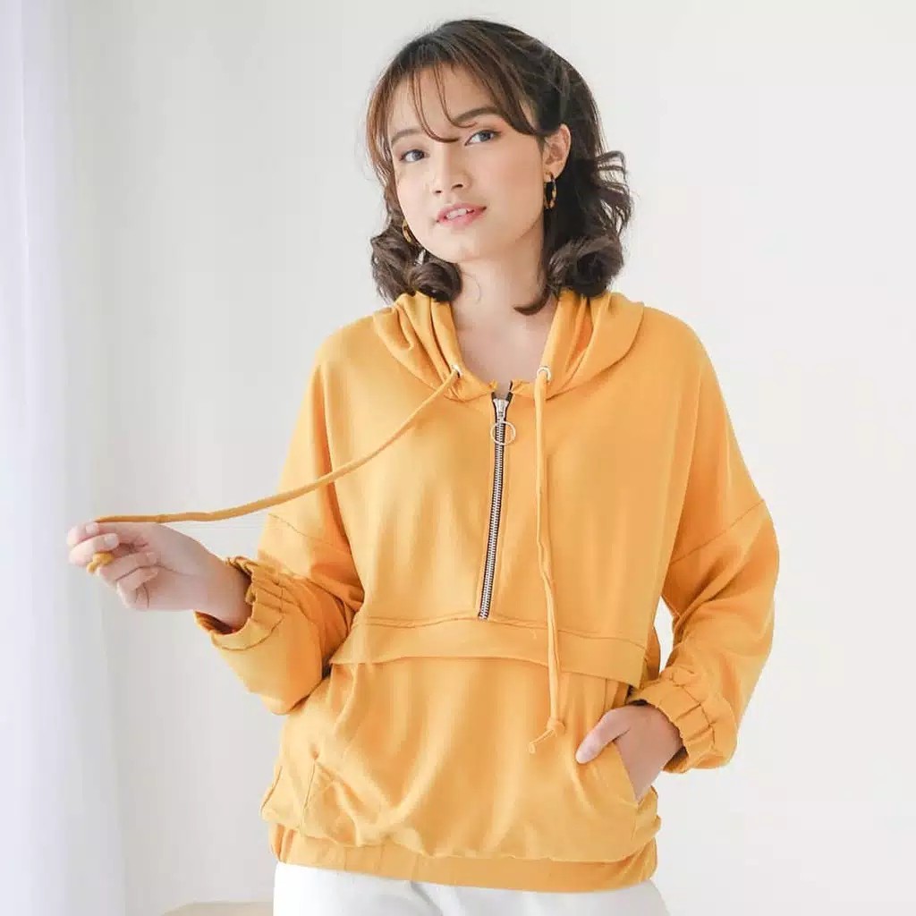 Sweater Wanita Zaira Hoodie Sweater Fleece