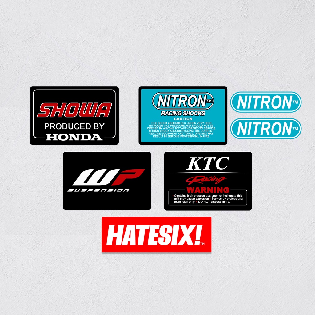 Sticker Decal Showa KTC WP NITRON Racing Suspension Hatesix