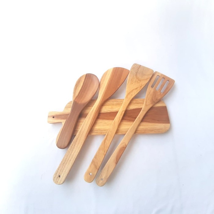 Telenan - Set Alat Masak Kayu Jati / Spatula Set,Talenan, Centong Kayu Jati