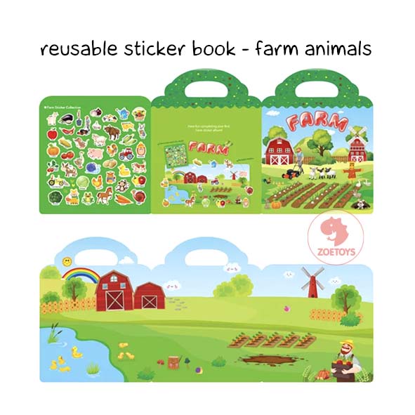 Zoetoys Reusable Sticker Book | Aktivitas Menempel Buku Stiker | Books Activity Mainan Edukasi Waterproof   Mainan Edukasi Anak