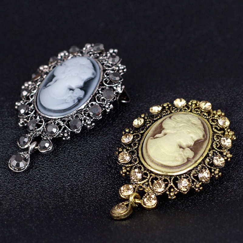 SIY  Lady Vintage Cameo Victorian Style Wedding Party Women Pendant Brooch Pin