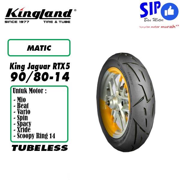 Ban motor matic Kingland King Jaguar RTX 5 90 80 14 tubeless beat mio vario