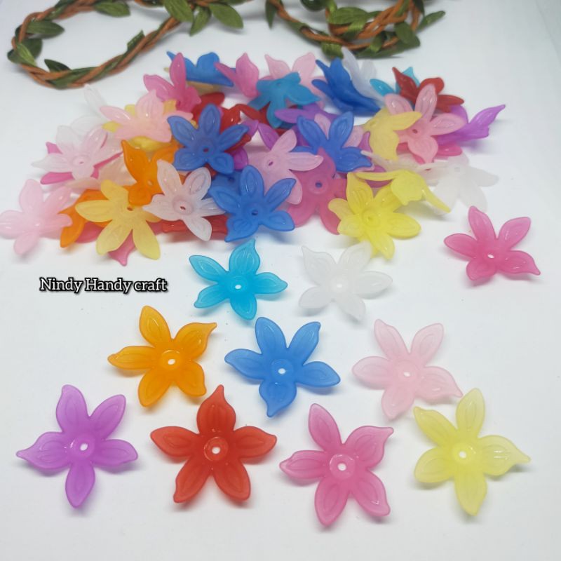 Manik Bunga Akrilik - Bahan Anting - Daun Akrilik - Bunga acrylic