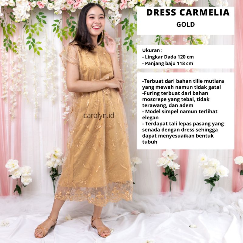 LONG DRESS BRUKAT WANITA CANTIK CARMELIA