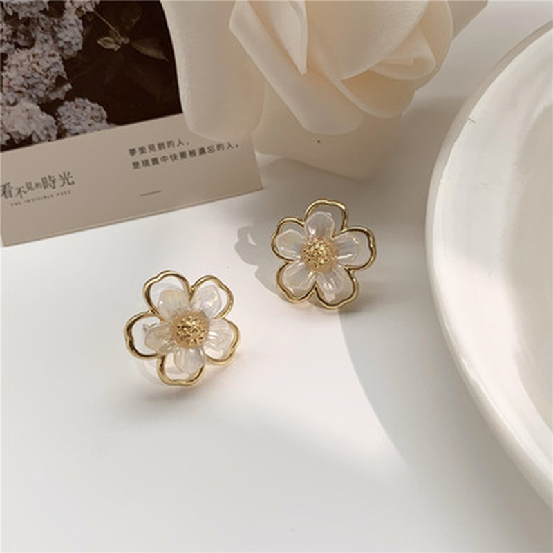 [Creative Retro Crystal Pearl Flower Stud Earrings ] [Ladies Elegant Rhinestone Studs Earrings] [Korean INS Simple Style Bridal Wedding Party Ear Jewelry]