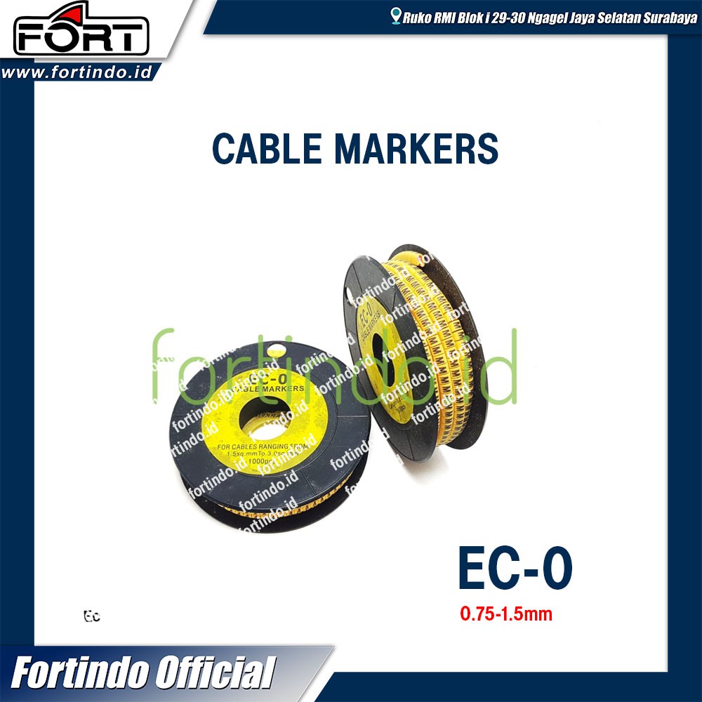 

Label Kabel UTP Cable Markers EC-0 Kabel Marker Penanda Kabel Angka/Huruf MERK FORT